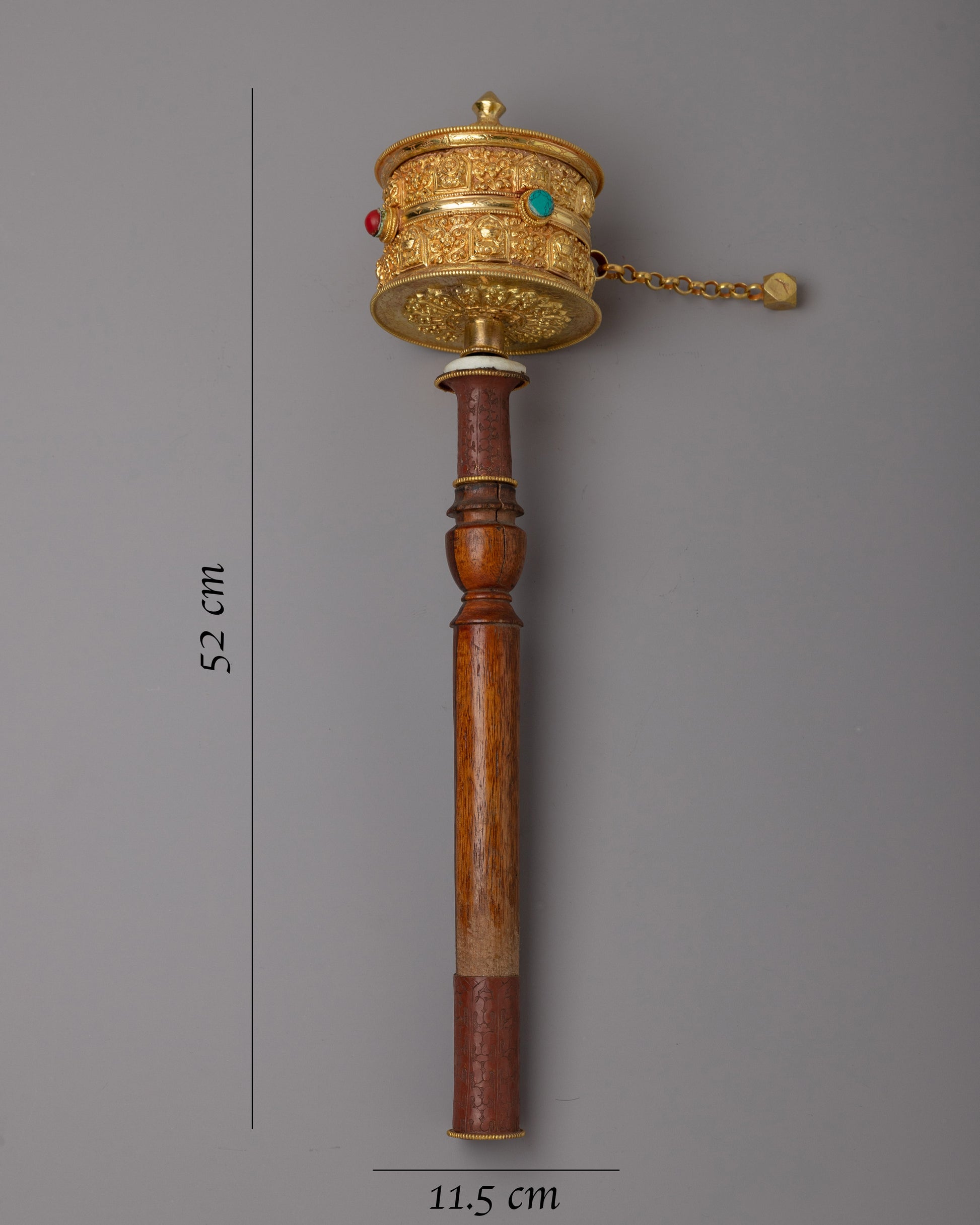 Gold Hand Held Prayer Wheel
