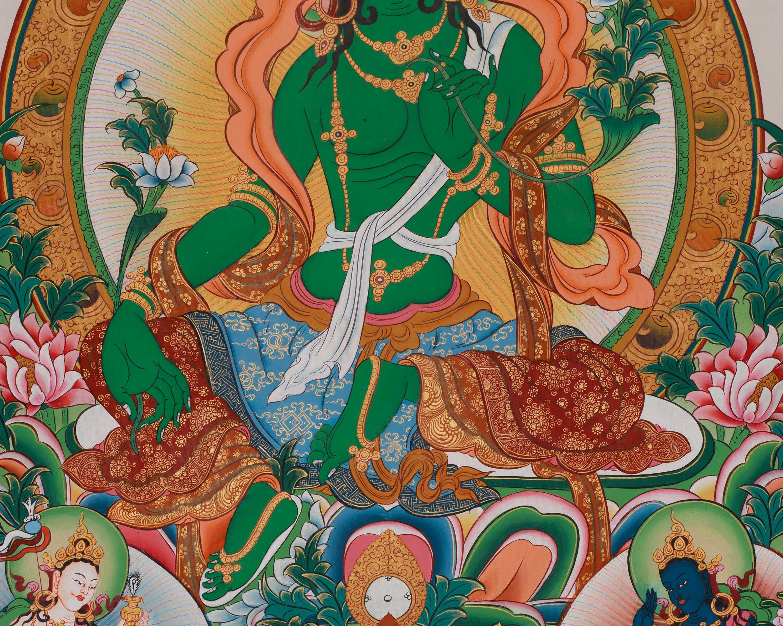 Goddess Green Tara Art | Symbolizing Swift Blessings and Healing Energy