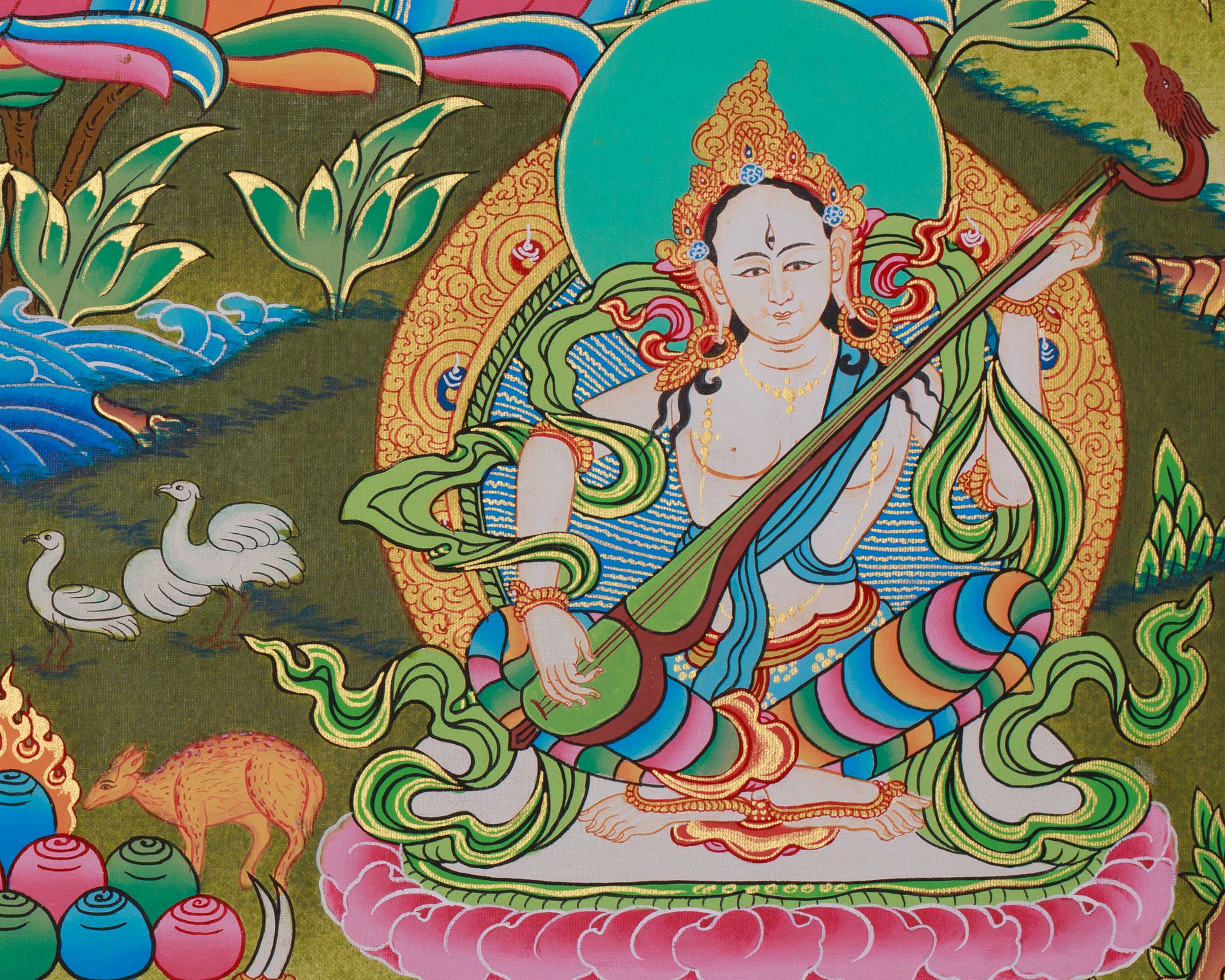 Tibetan Green Tara Art | Shyama Tara | Meditation Altar