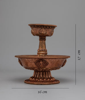 Tibetan Copper Serkyem Set | Handcrafted for Ritualistic Alcohol Offerings