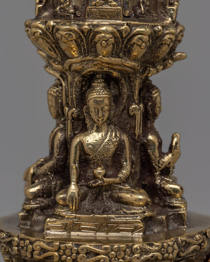 Brass Stupa Statue |  Symbol of Spiritual Journey and Awakening