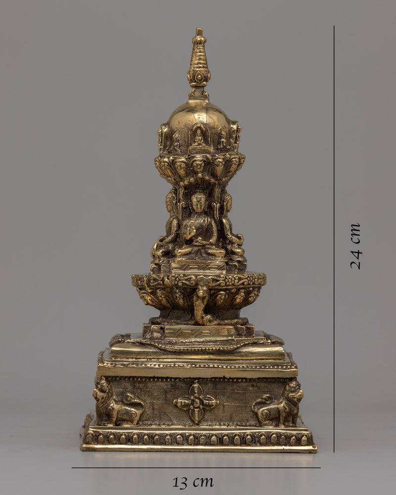 Brass Stupa Statue |  Symbol of Spiritual Journey and Awakening