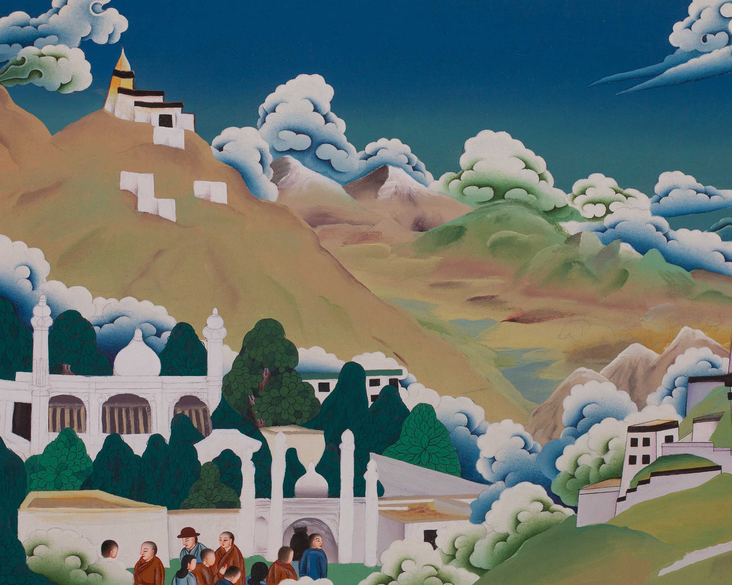 Tibet Valley Thangka | Sacred Landscape and Buddhist Heritage