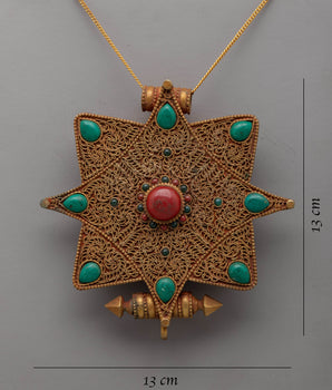 Star Ghau Prayer Box | Portable Shrine with Cosmic Design Locket Box