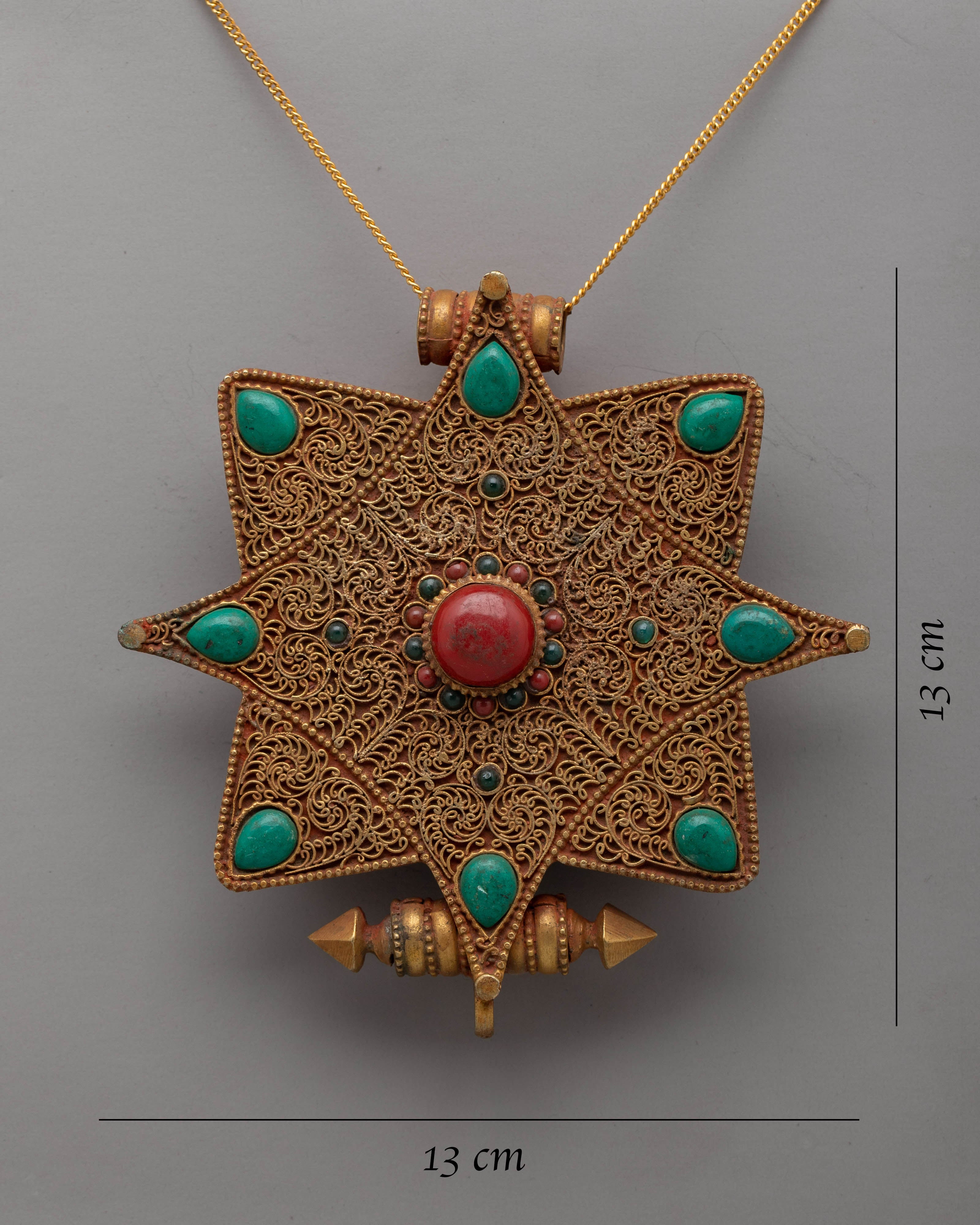 Star Ghau Prayer Box | Portable Shrine with Cosmic Design Locket Box