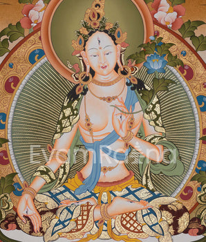 White Tara Thangka Art Painting | Wall Hanging Buddhist Art