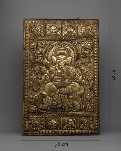 Ganesh Metal Thanka | Authentic Tibetan Inspired Art