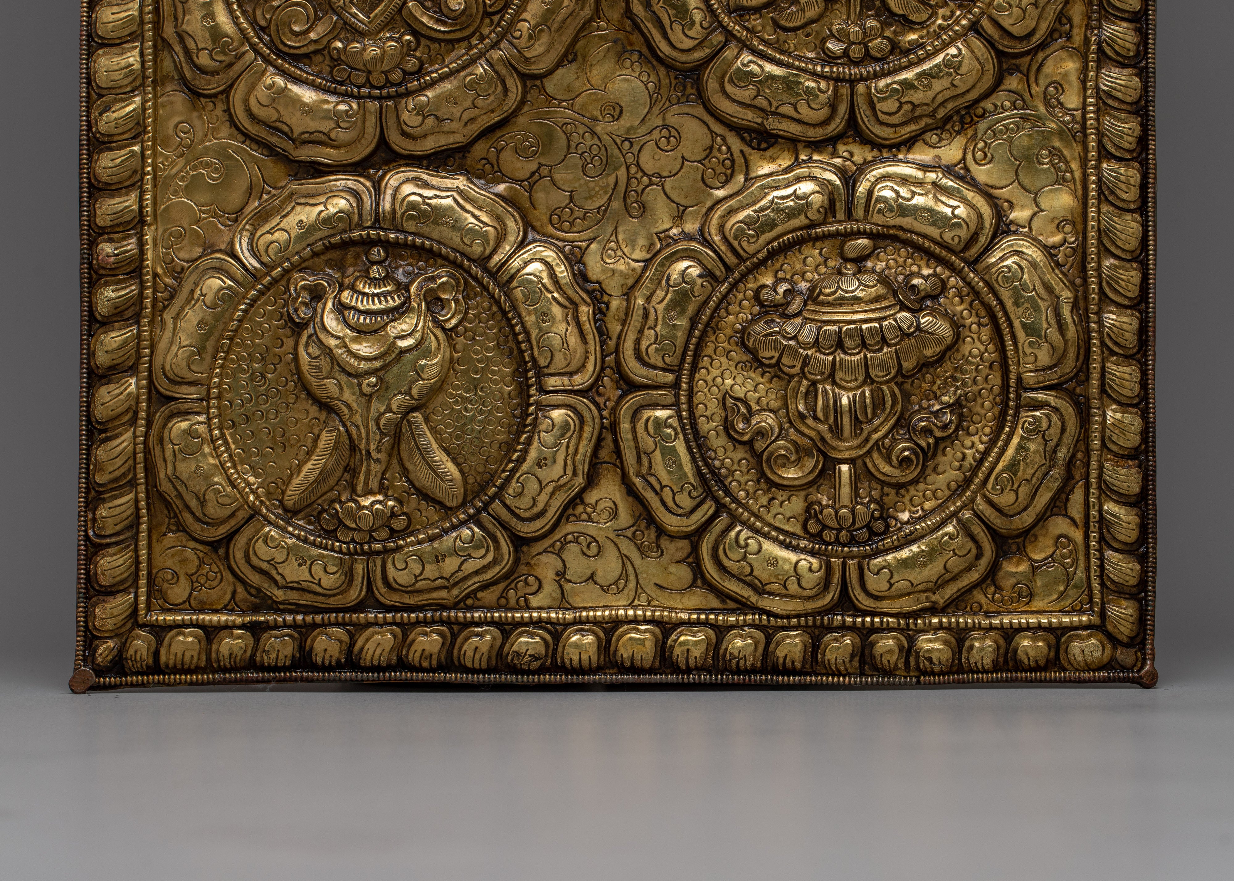 8 Auspicious Symbol Wall Hanging | Handcrafted Brass Buddhist Artwork