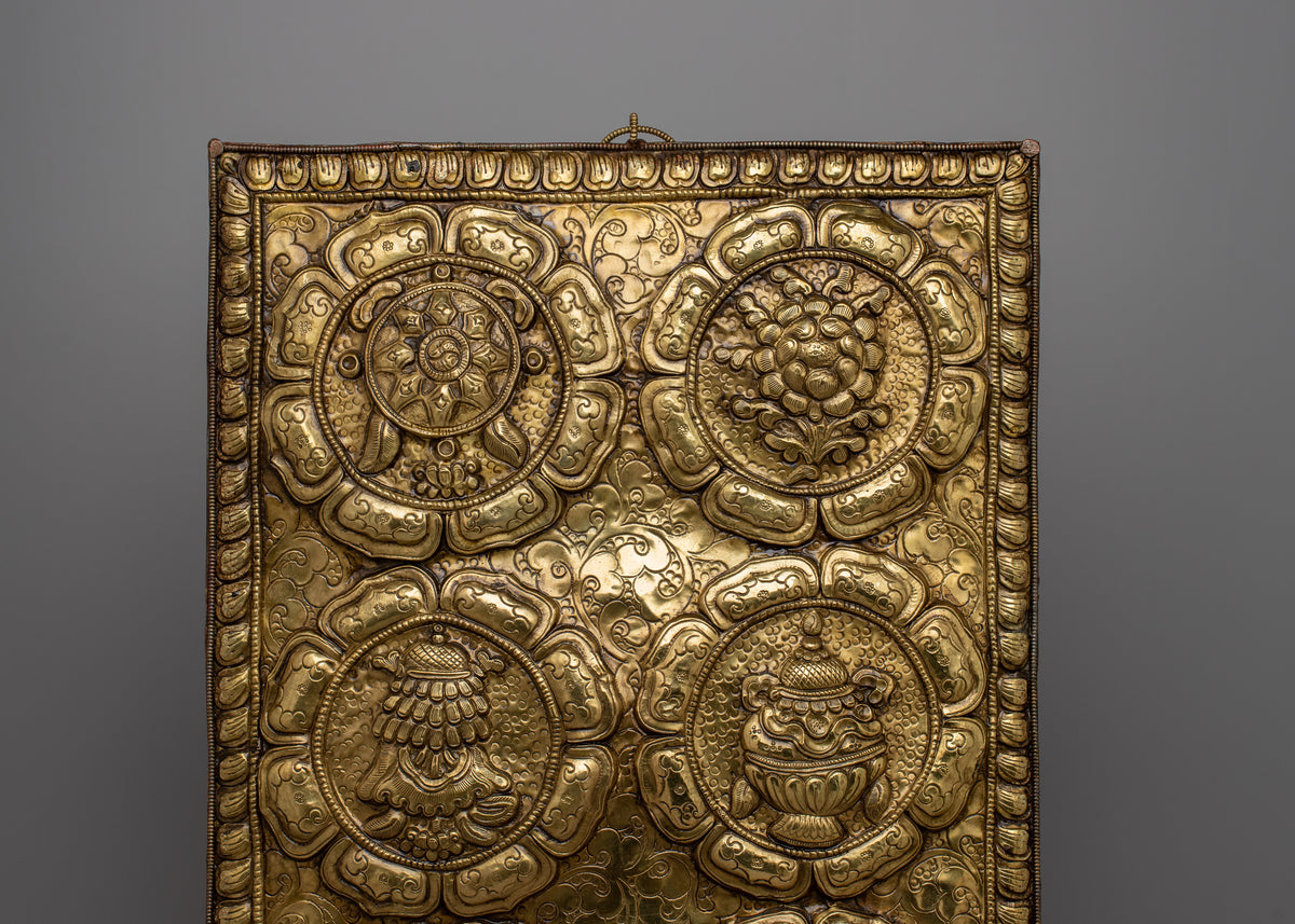 8 Auspicious Symbol Wall Hanging | Handcrafted Brass Buddhist Artwork