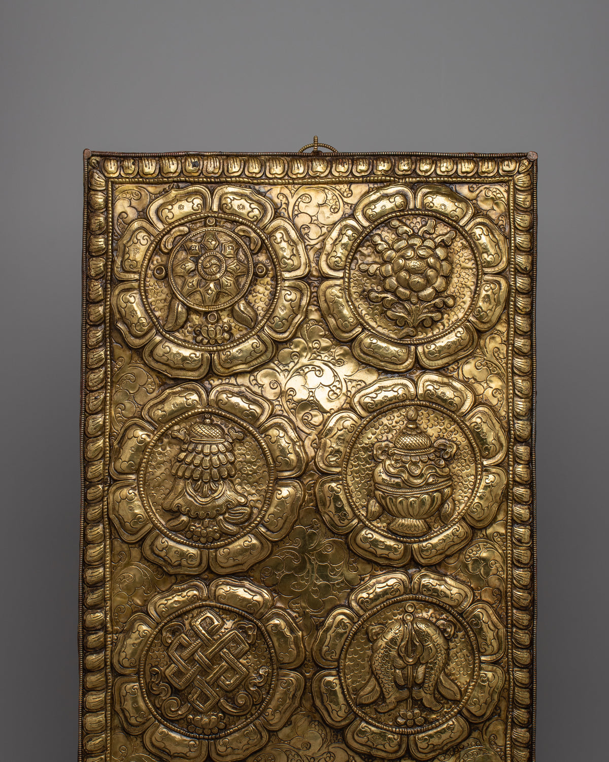 8 Auspicious Symbol Wall Hanging | Handcrafted Brass Buddhist Artwork