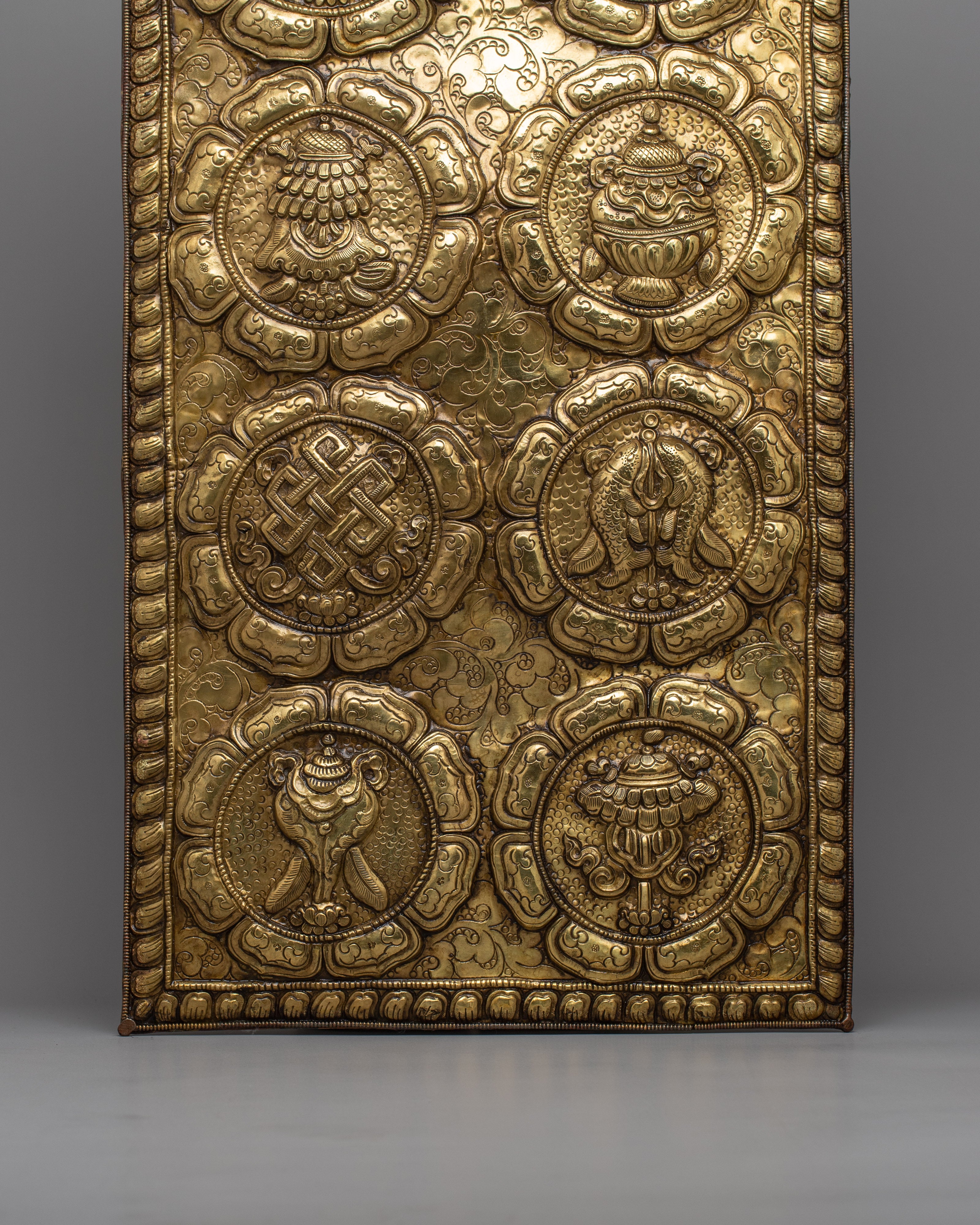 8 Auspicious Symbol Wall Hanging | Handcrafted Brass Buddhist Artwork