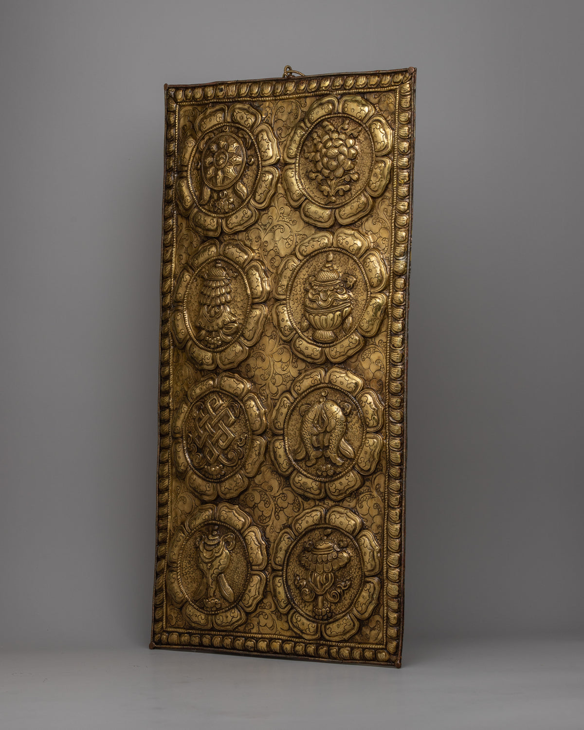 8 Auspicious Symbol Wall Hanging | Handcrafted Brass Buddhist Artwork