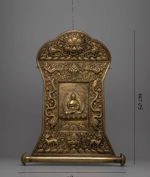 Shakyamuni Buddha Metal Thangka | Sacred Wall Hanging for Spiritual Decor