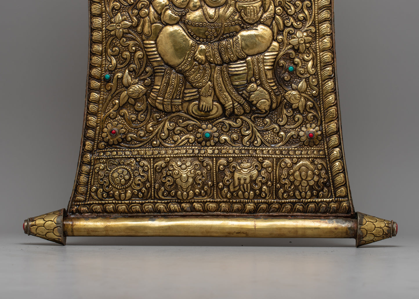 Brass Ganesh Metal Wall Hanging Thangka | Handcrafted Spiritual Art