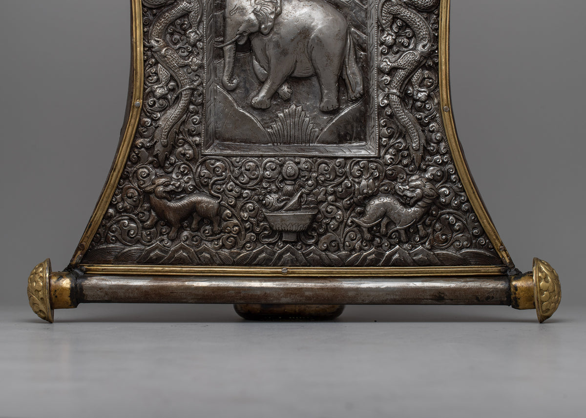 Tibetan Animal Metal Thangka | Traditional Art for Meditation
