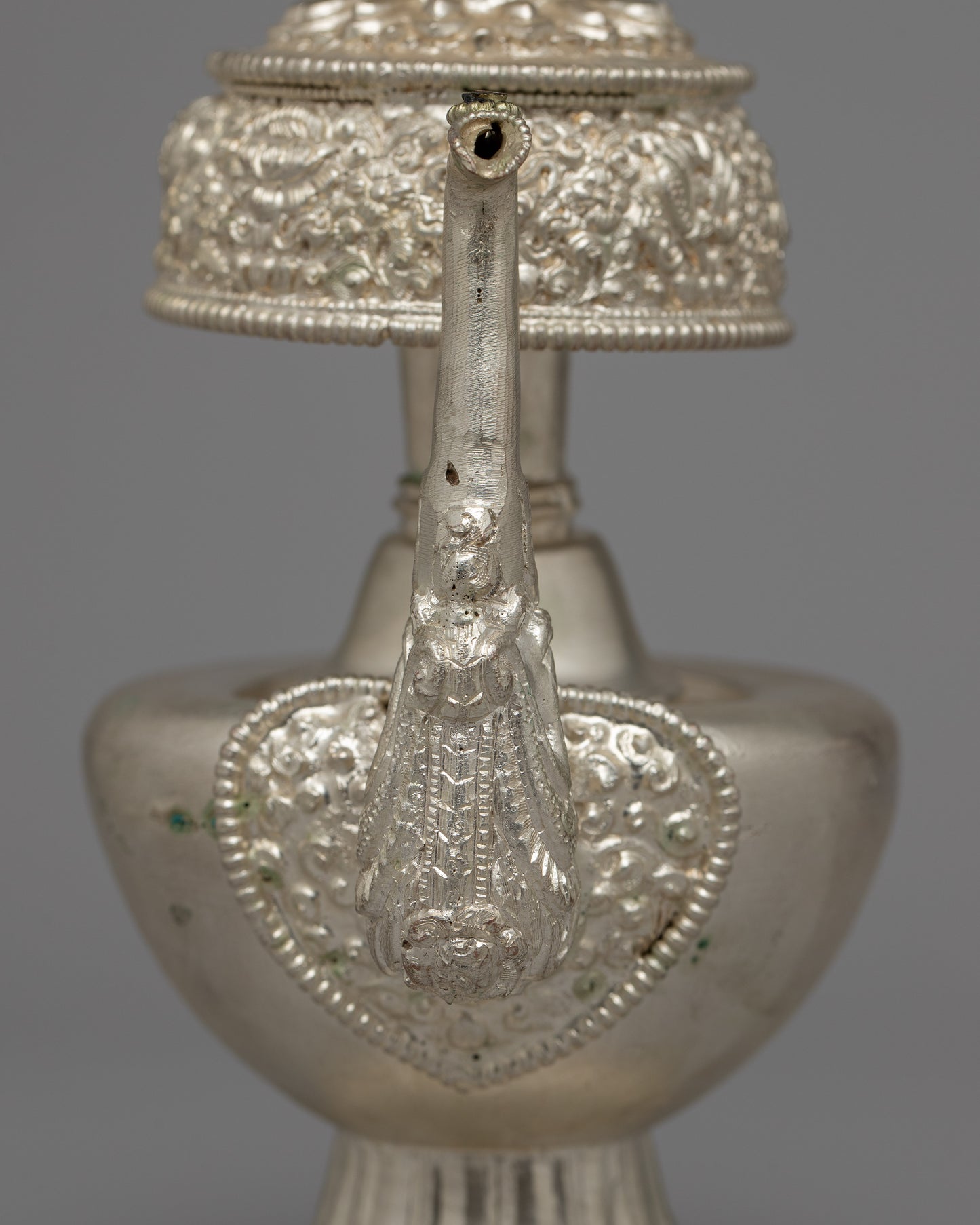 Silver Bhumpa Ritual Vase | Tibetan Buddhist Altar Piece