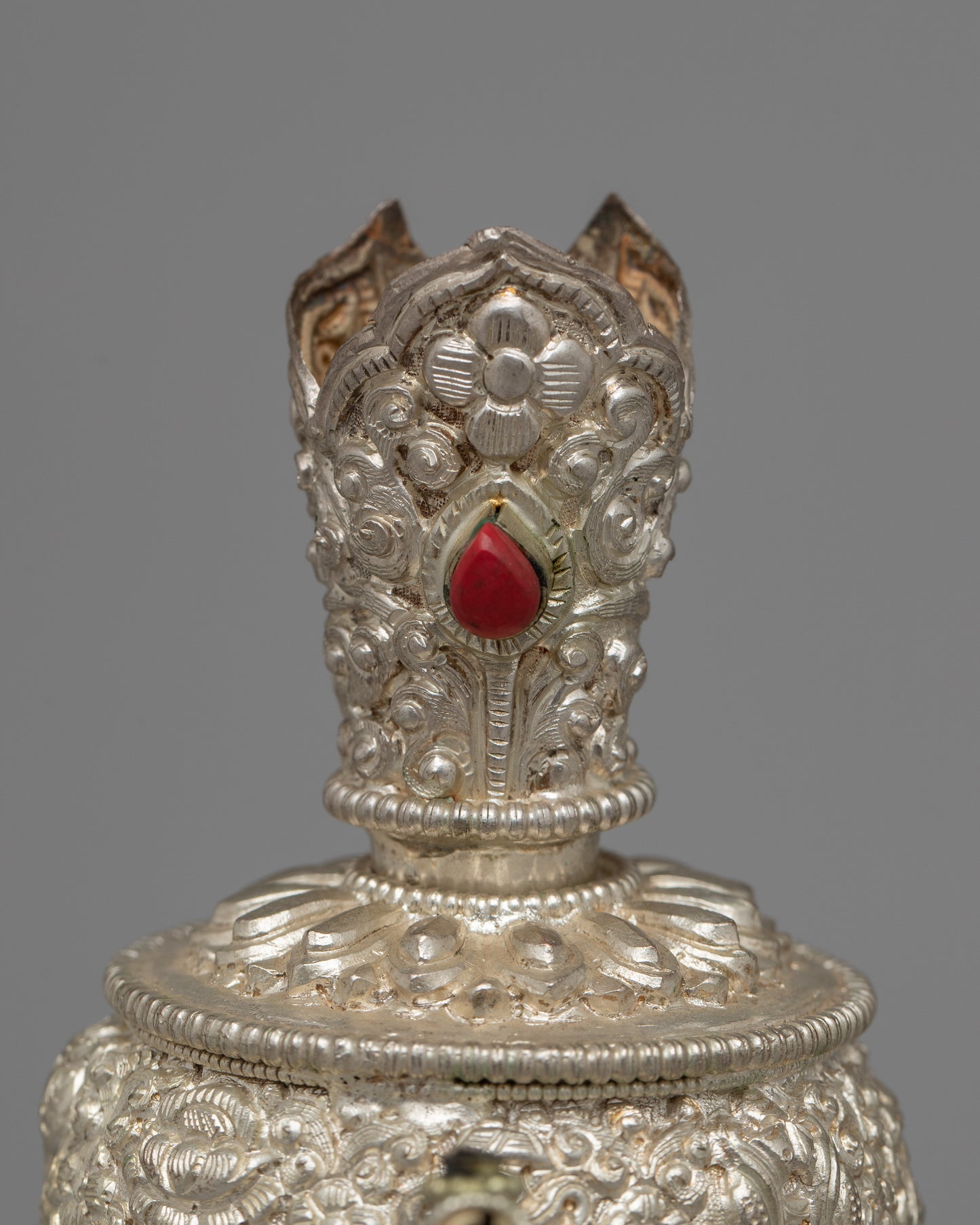 Silver Bhumpa Ritual Vase | Tibetan Buddhist Altar Piece