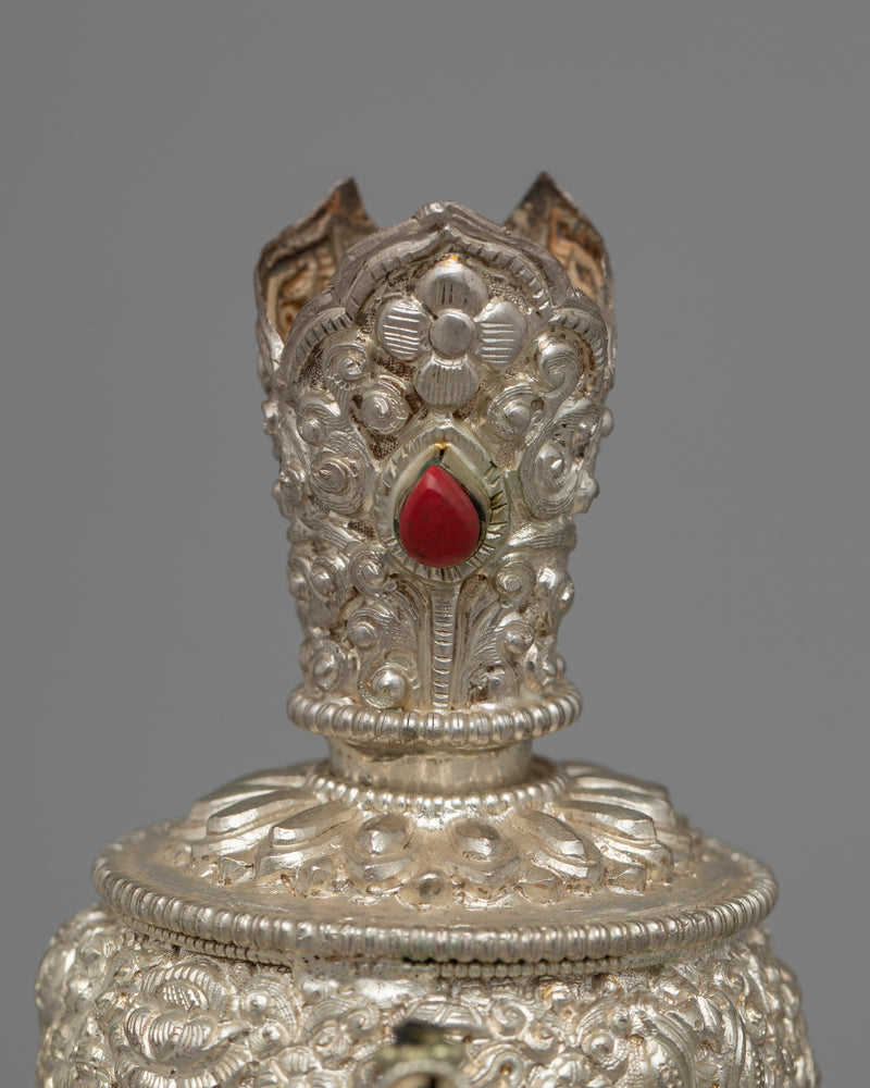 Silver Bhumpa Ritual Vase | Tibetan Buddhist Altar Piece