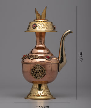 Sacred Bhumpa Brass Vase | Elegant Buddhist Altar Decor