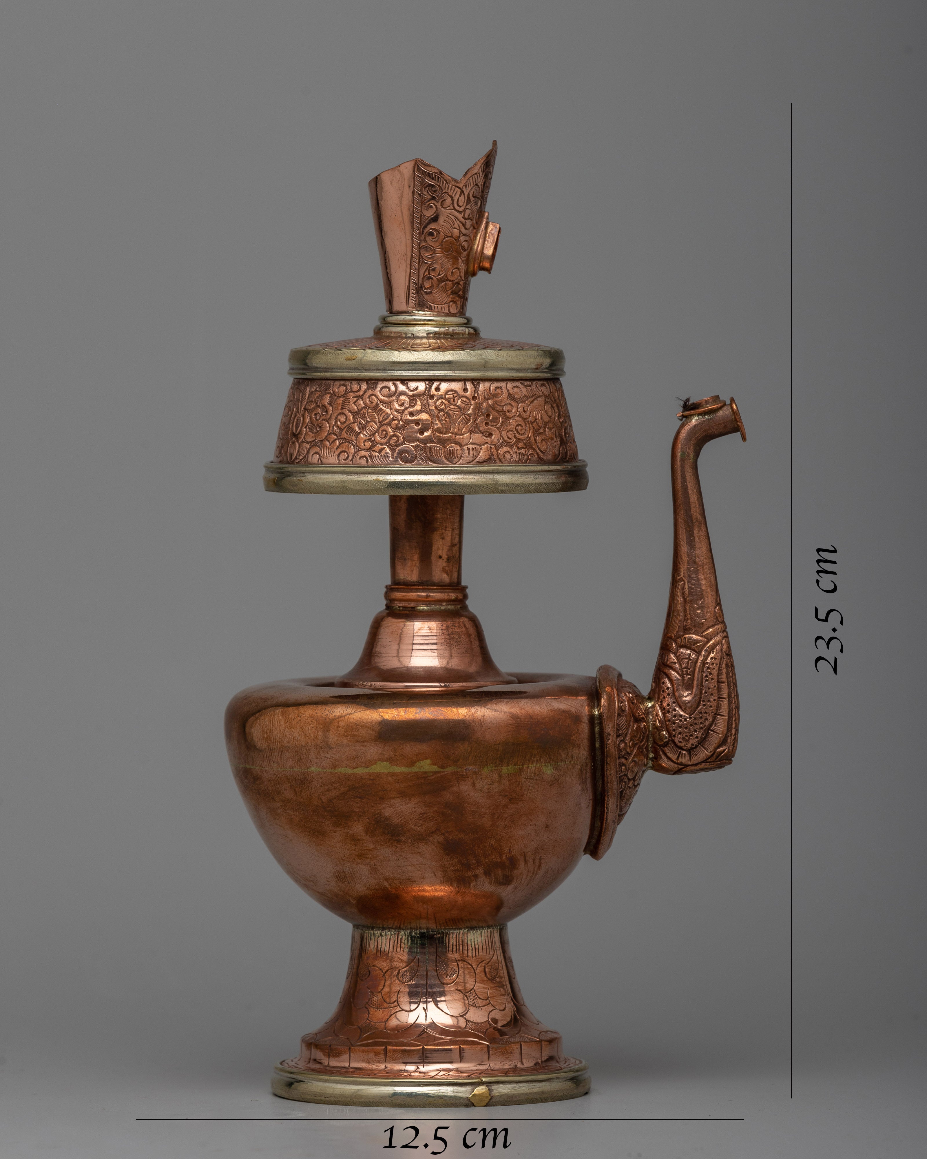 Bhumba Copper and Brass Vase | Sacred Buddhist Ritual Vase