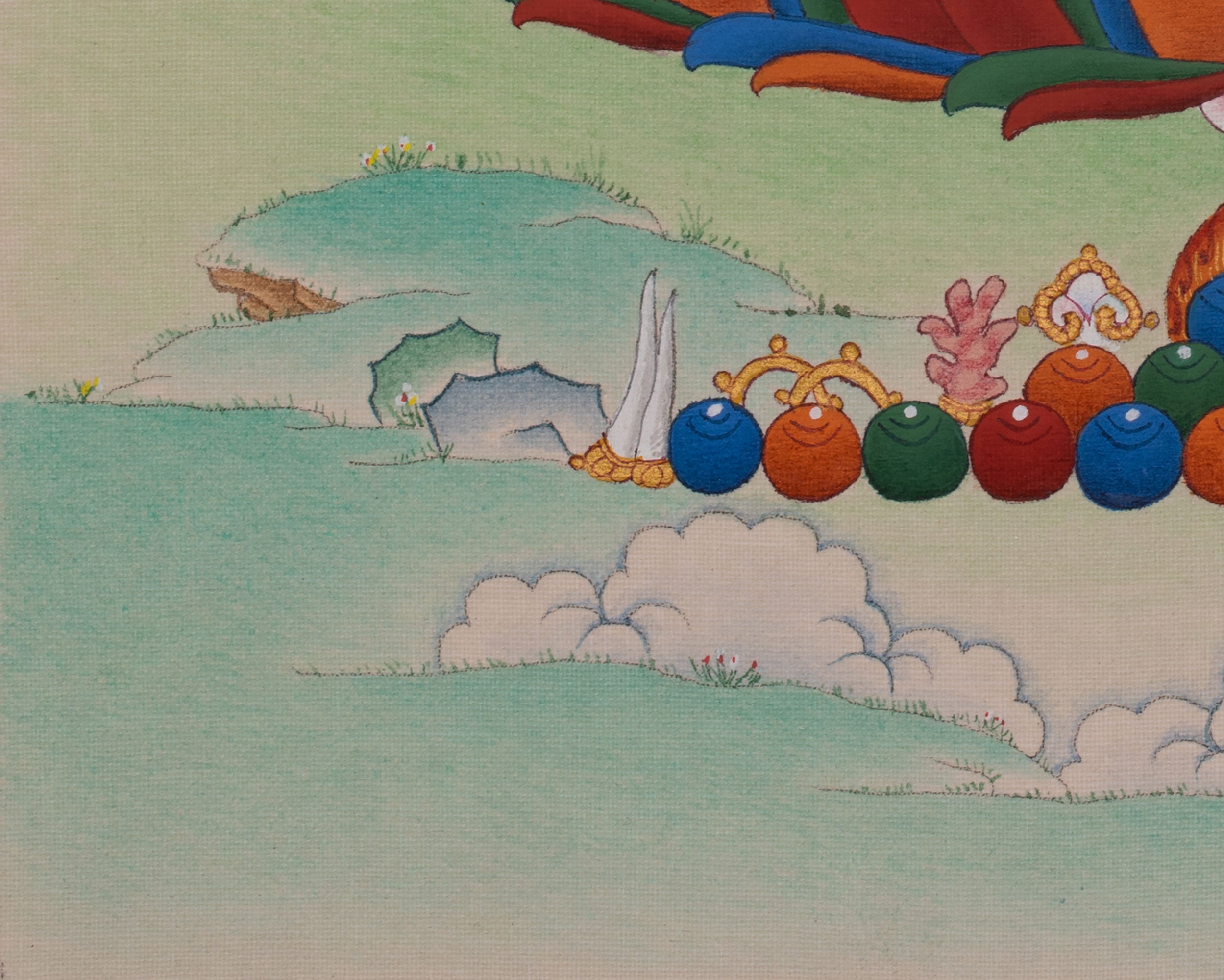 Chenrezig Meditation Art | Avalokiteshvara Thangka | Compassion Buddha