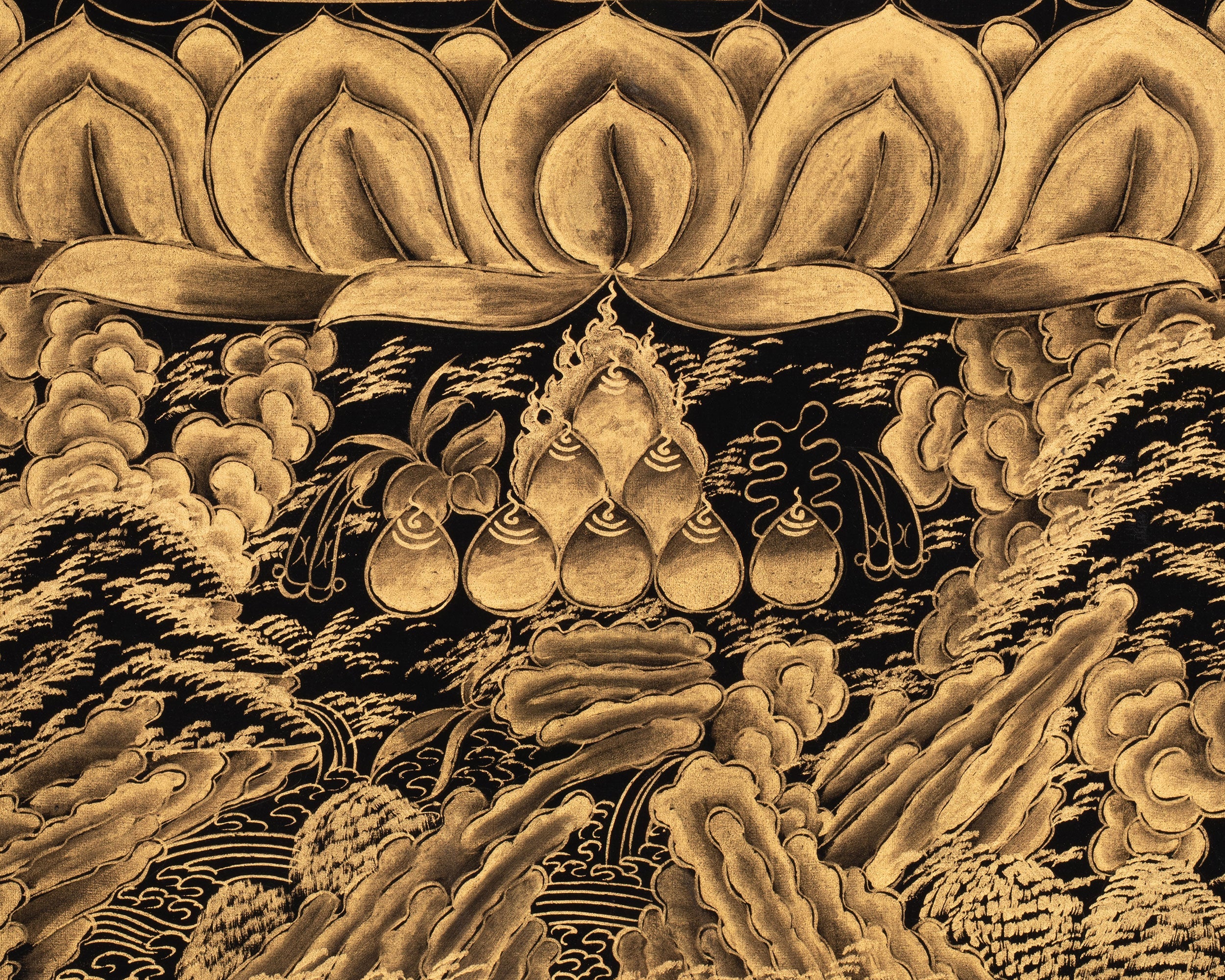 Gold Medicine Buddha Thangka | Symbol of Healing & Balance