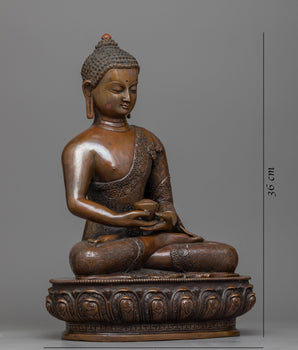 amitabha-buddha-chocolate oxidized sculpture