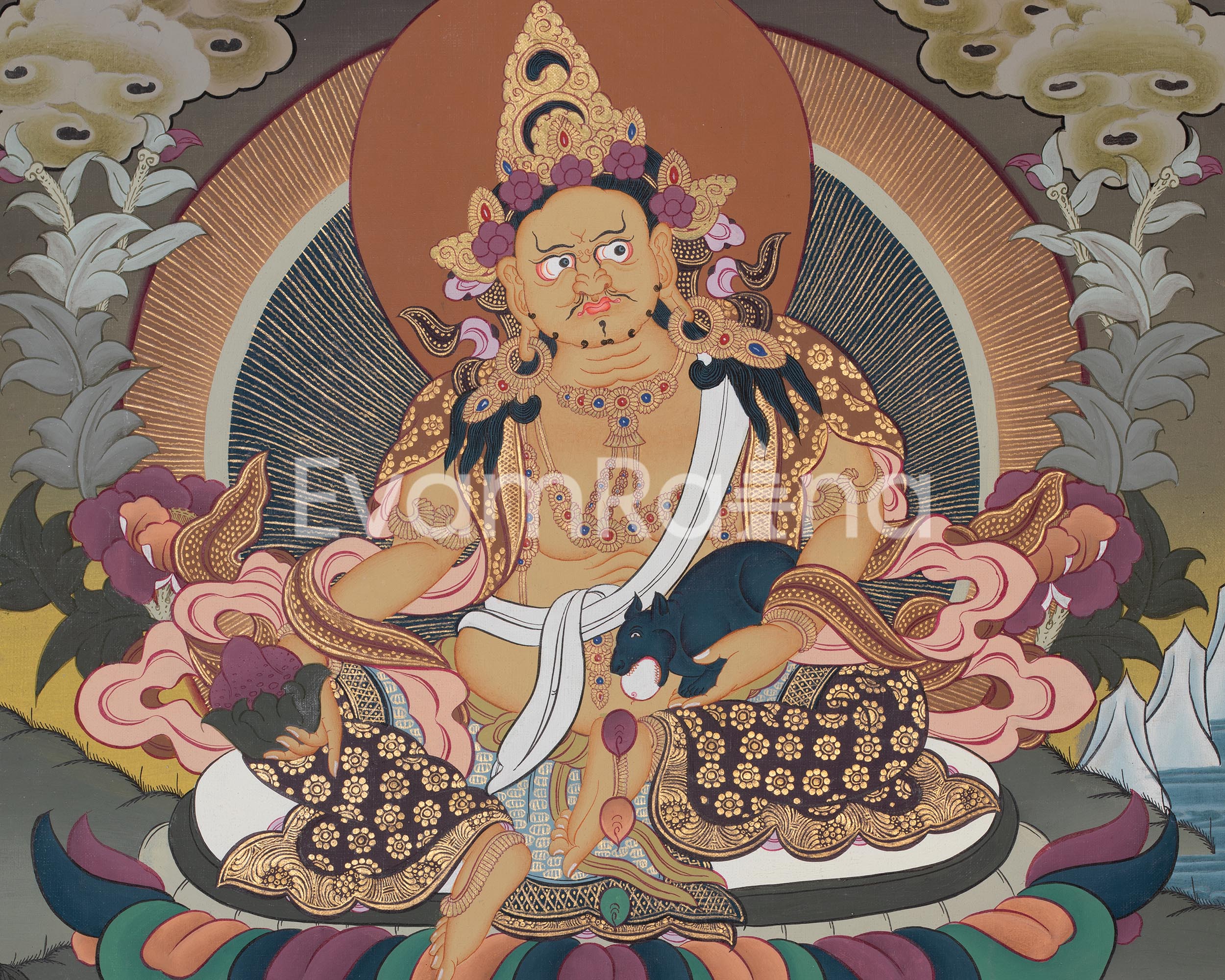 Wealth Deity Artwork | Dzambhala, The Guardian of Abundance & Prosperity
