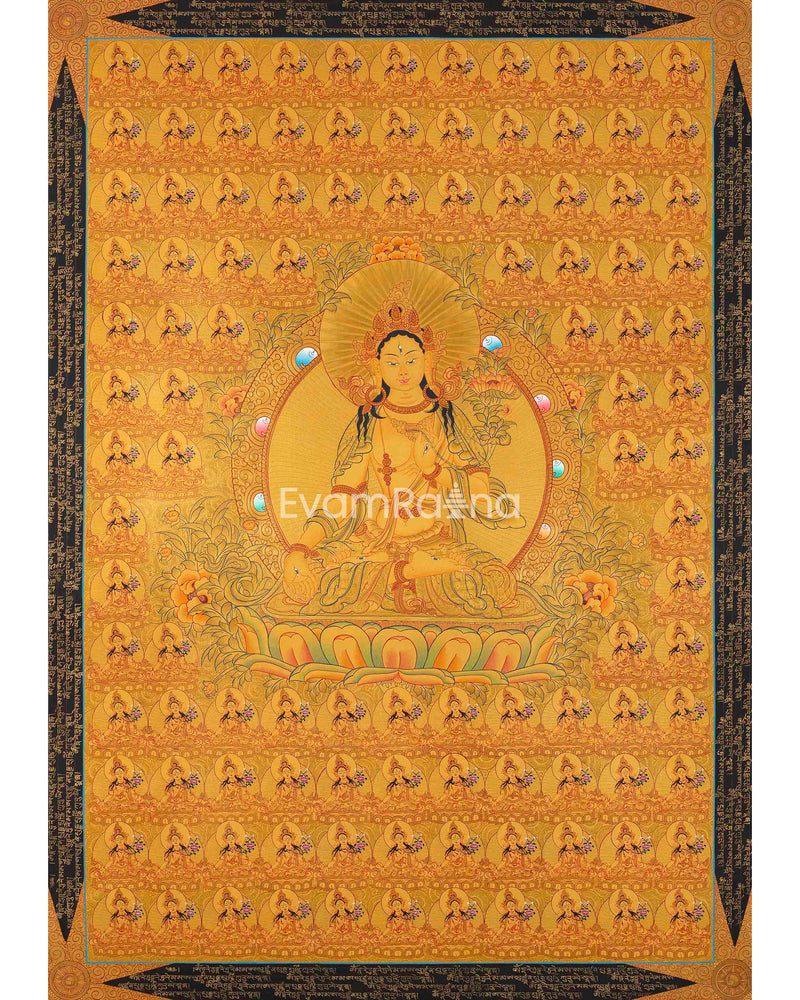 Genuine 24K Gold 108 White Tara: