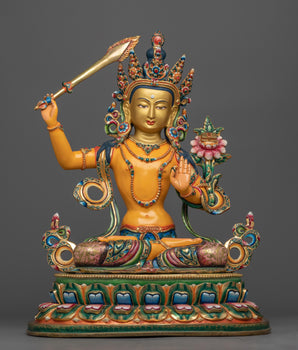 manjushri-bodhisattva-colored-sculpture