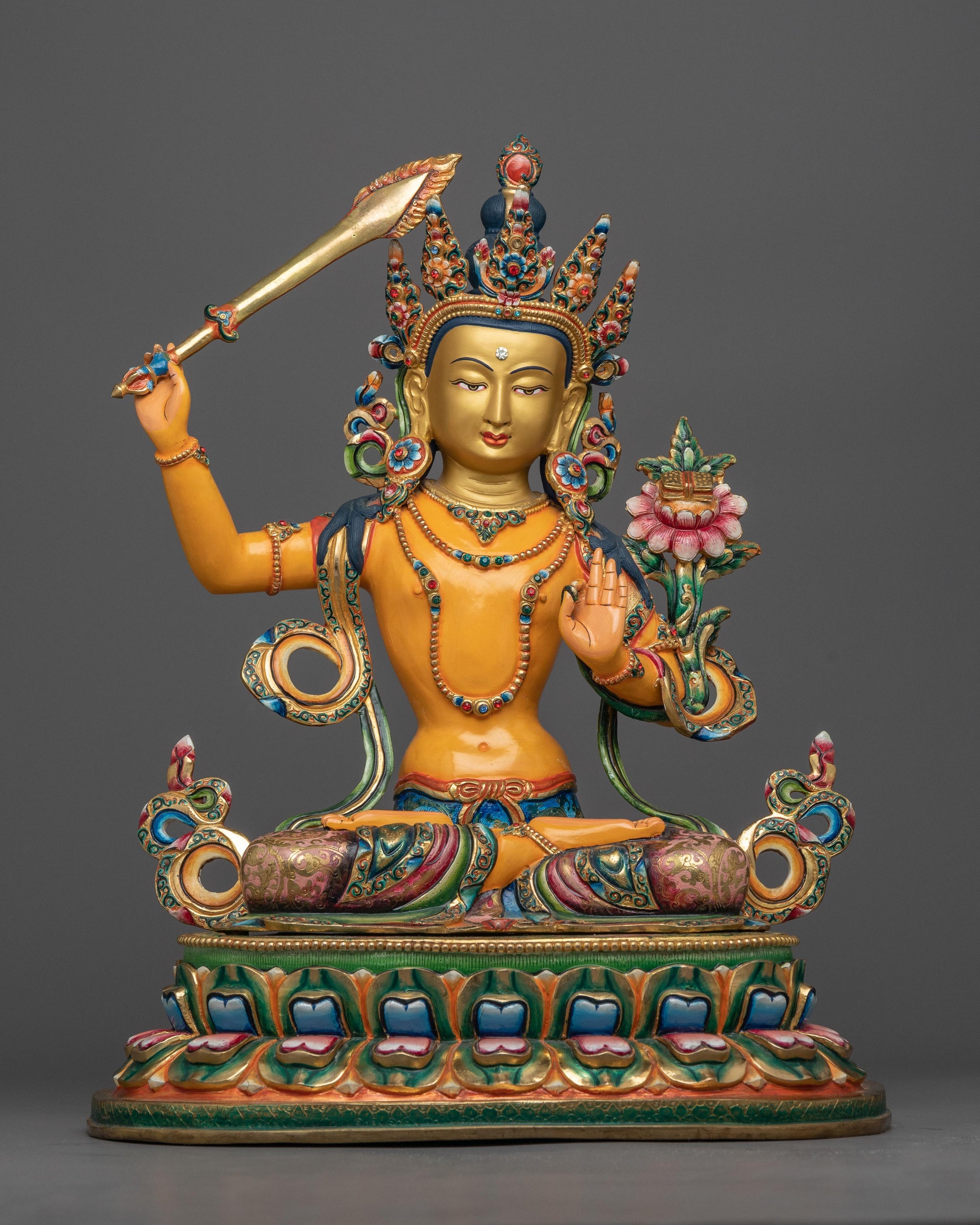 manjushri-bodhisattva-colored-sculpture