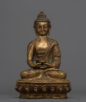 antique garden statue of Amitabha Buddha