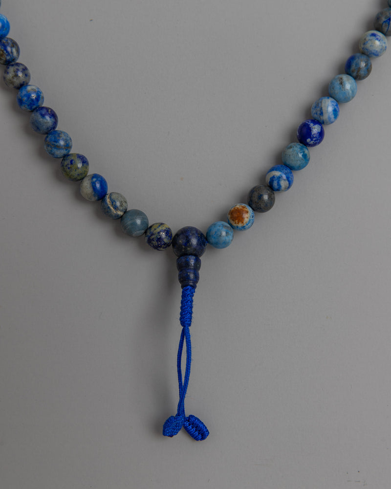 A1 Lapis Lazuli Mala | Gemstone Prayer Beads for Spiritual Healing and Meditation