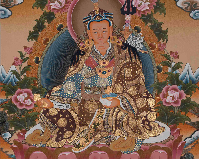 Traditional Guru Rinpoche Thangka | Padmasambhava Painting |