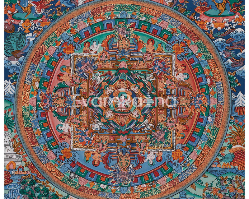 Original Hand-Painted Buddha Shakyamuni Mandala | Tibetan Wall Decoration Painting