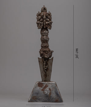 Iron Phurba Dagger with Stand | Tibetan Buddhist Tantric Practice