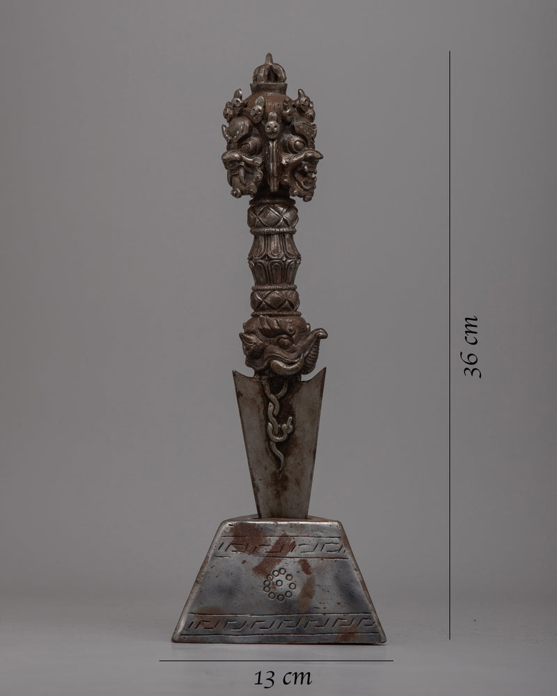 Iron Phurba Dagger with Stand | Tibetan Buddhist Tantric Practice