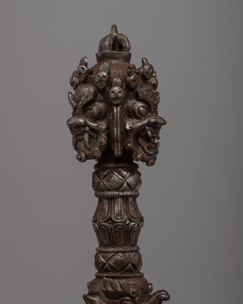 Iron Phurba Dagger with Stand | Tibetan Buddhist Tantric Practice