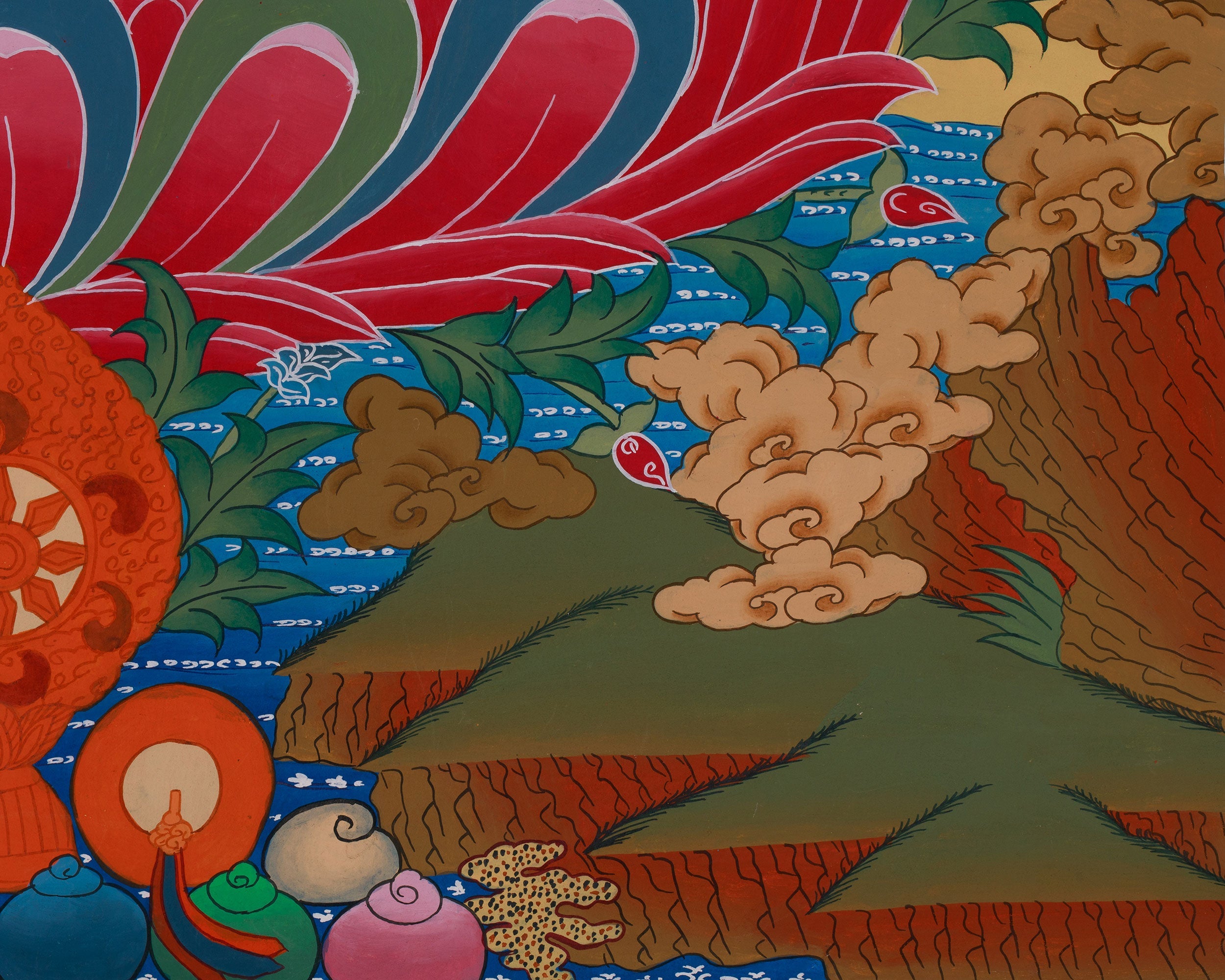 Spiritual Thangka Of Green Tara | Peace And Healing Art | Meditation Altar