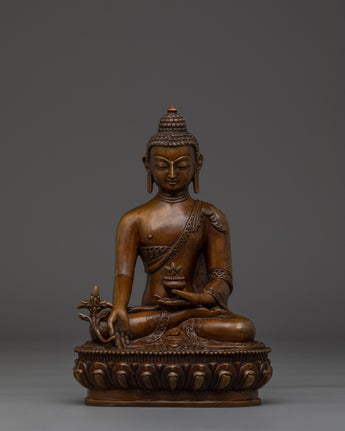 Medicine Buddha in oxidized copper