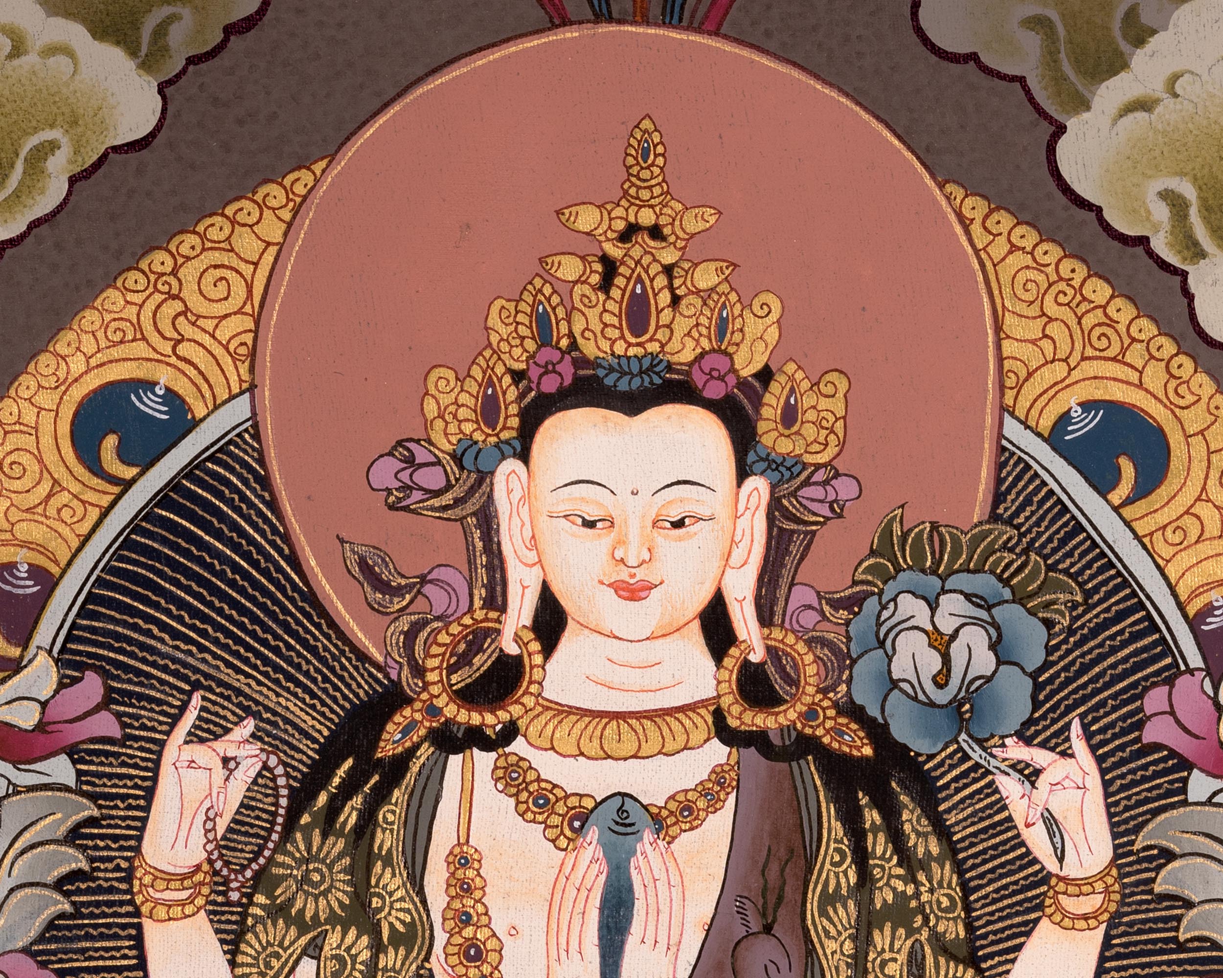 Chenrezig Bodhisattva Thangka | Shrine Room Decor