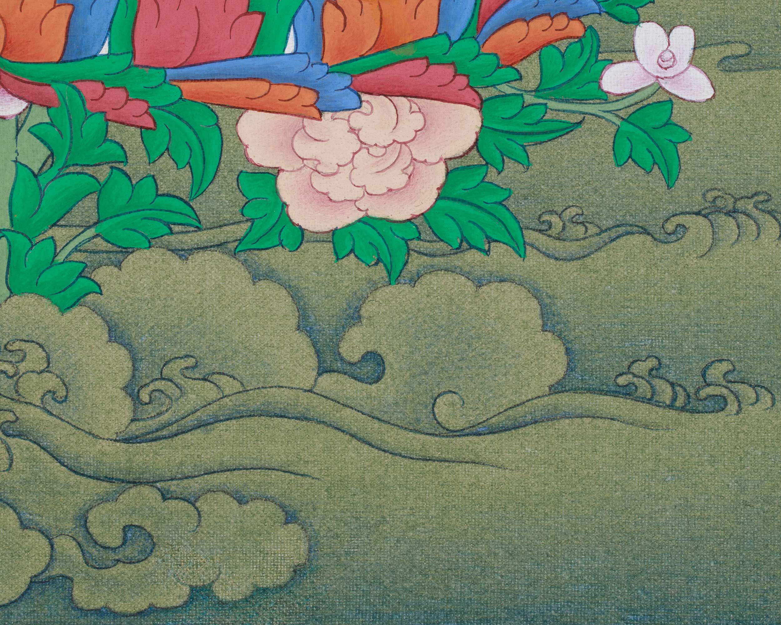 Buddhist Master Guru Rinpoche Thangka | Spiritual Decor