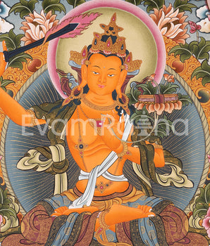 Manjushree Thangka Painting Art | Art Painting for Meditation and Yoga