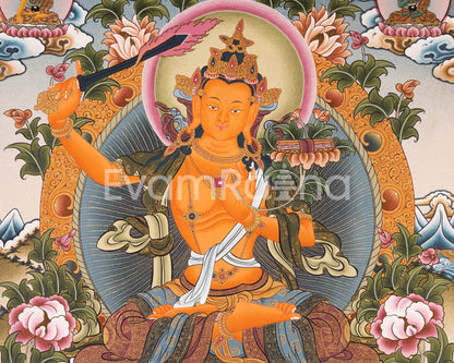 Manjushree Thangka Painting Art | Art Painting for Meditation and Yoga