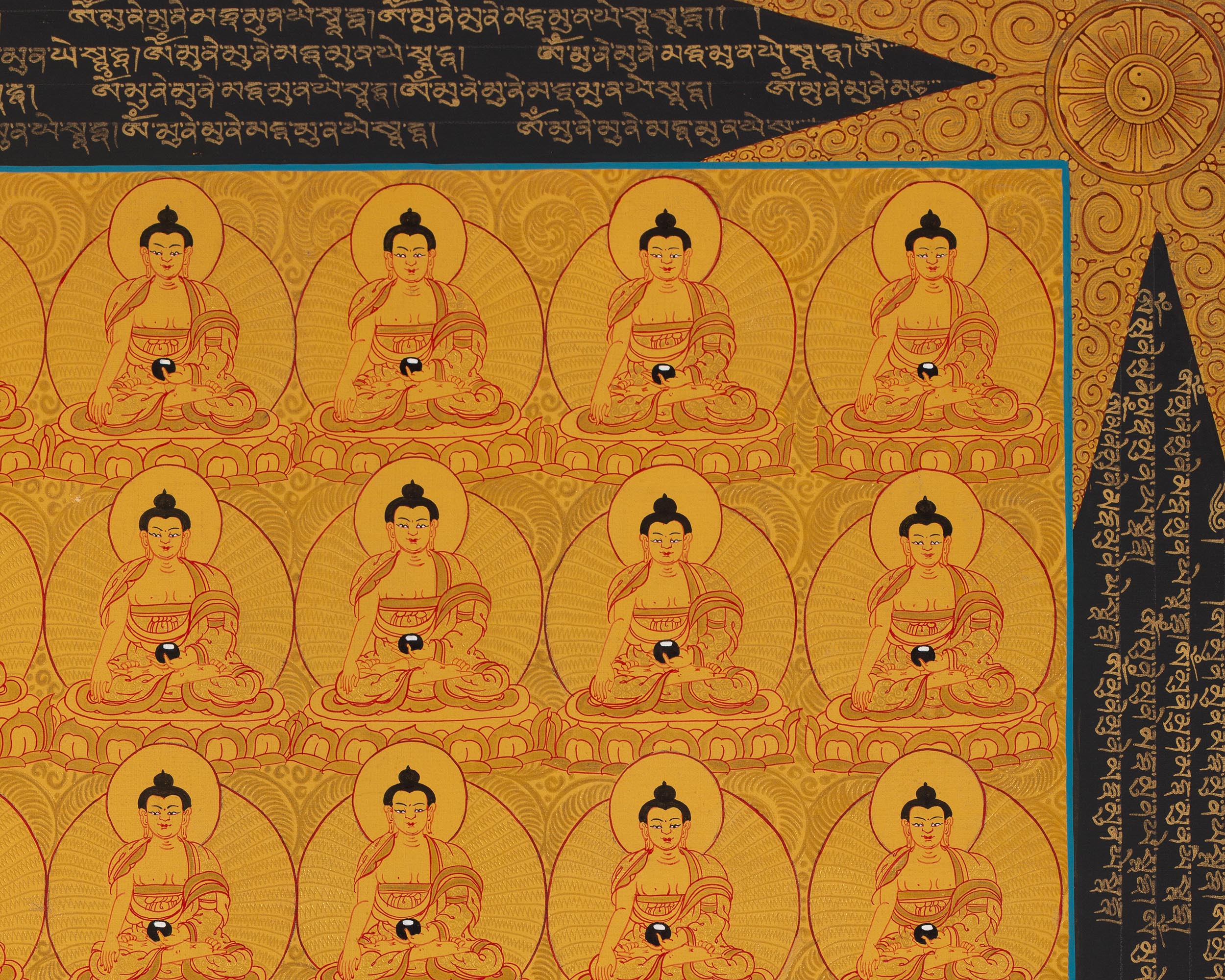 108 Buddha Thangka | Exclusive Gold Artwork | Spiritual Masterpiece