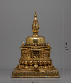 Handmade Stupa Statue | Traditional Buddhist Spiritual Decor