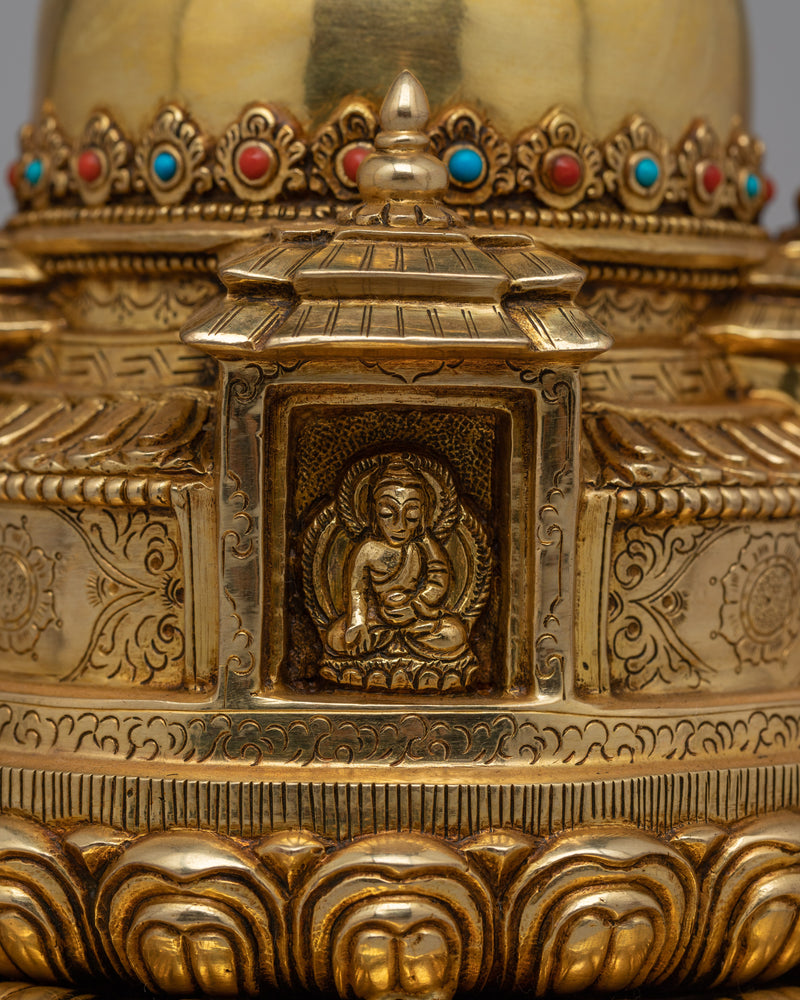 Handmade Stupa Statue | Traditional Buddhist Spiritual Decor