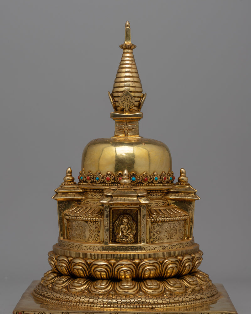 Handmade Stupa Statue | Traditional Buddhist Spiritual Decor