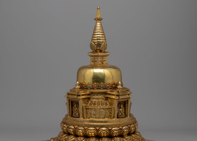 Handmade Stupa Statue | Traditional Buddhist Spiritual Decor