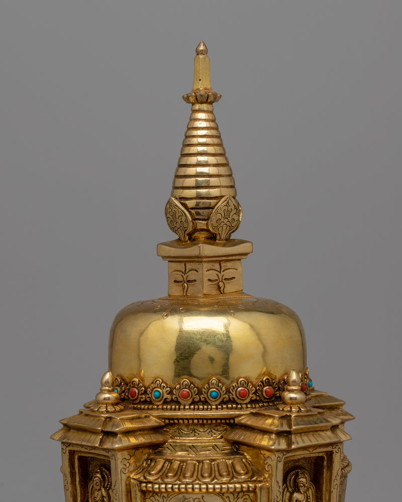 Handmade Stupa Statue | Traditional Buddhist Spiritual Decor